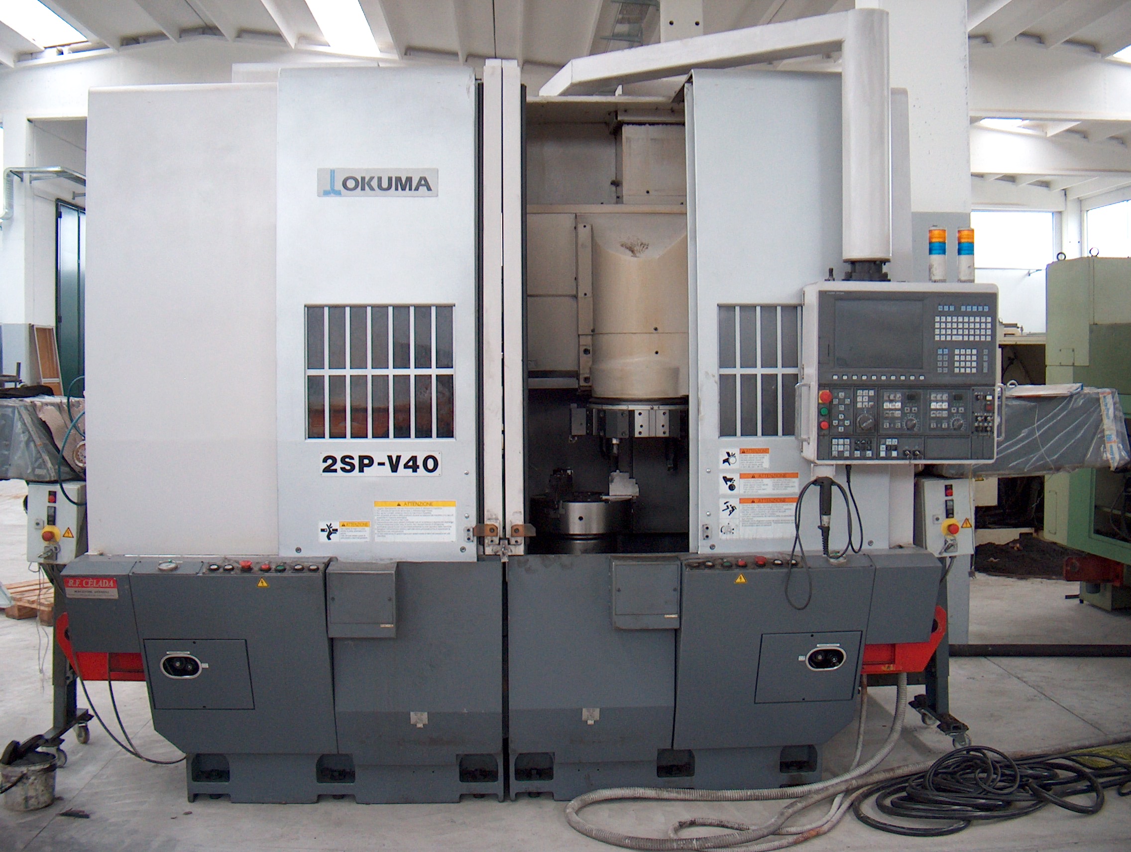 A221 OKUMA V 40 2SP CNC VERTICAL TURNING CONTROL CENTER USED TORNIO VERTICALE A CONTROLLO USATO A221 OKUMA V 40 2SP CNC VERTICAL TURNING CONTROL CENTER USED TORNIO VERTICALE A CONTROLLO USATO