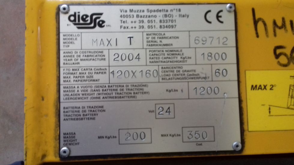 DIESSE MAXI TOPPI T USATO TRANSPALLET CASTA CARTONE RIBALTATORE RIBALTA 222 DIESSE MAXI TOPPI T USATO TRANSPALLET CASTA CARTONE RIBALTATORE RIBALTA 222